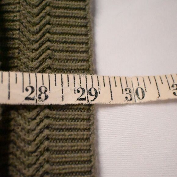 VTG Chaps Ralph Lauren Mens Large Green Herringbone Hand Framed Pullover Sweater - Picture 7 of 7